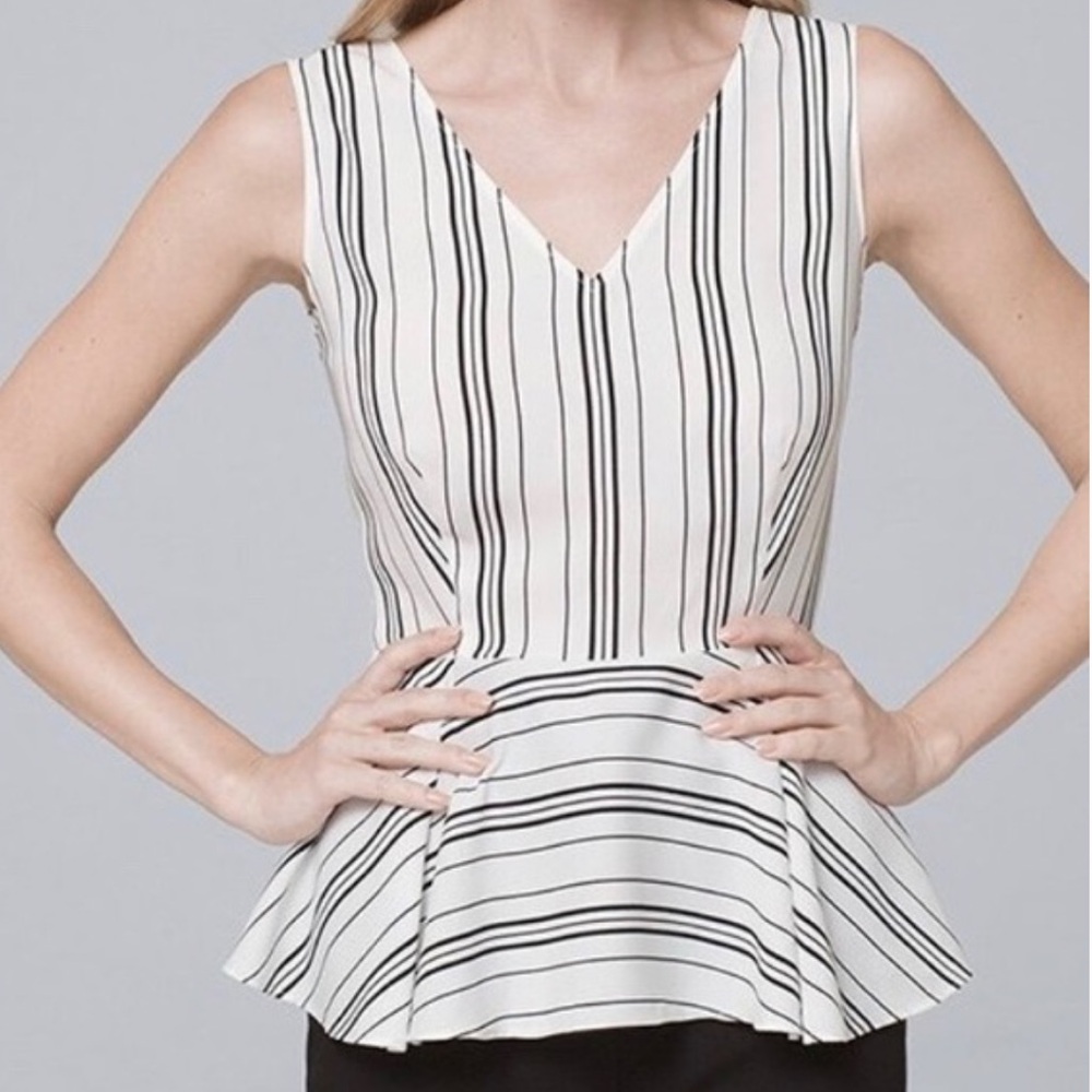 WHBM v neck peplum top size 2